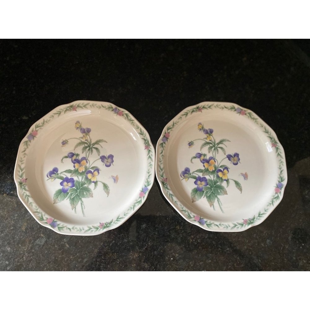Noritake Gala Cuisine "Conservatory" 8 1/4" Salad Plates Japan (Qty. 2)